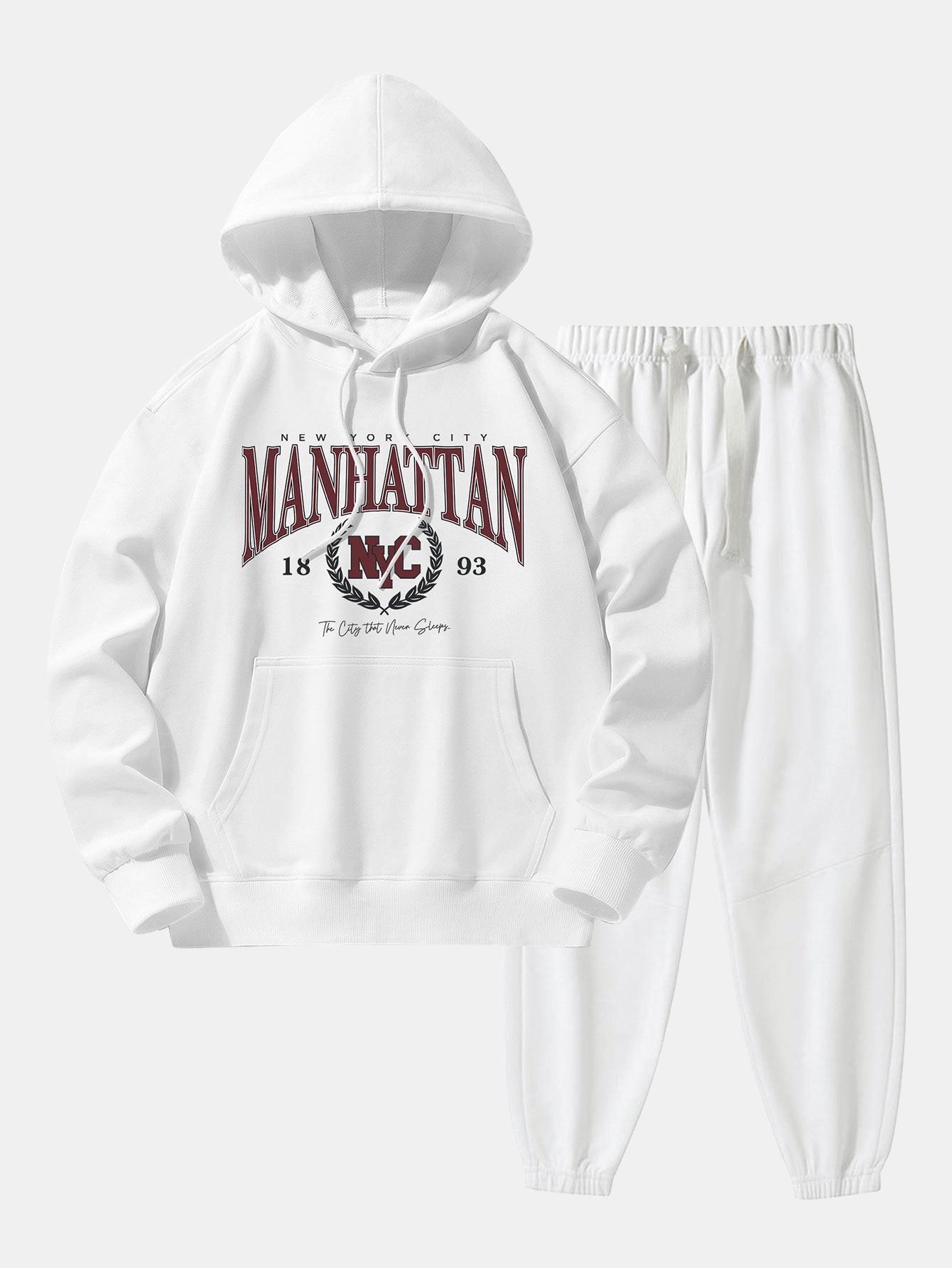 Manhattan Varsity Print Cotton Blend Hoodie & Jogger Pants-Mitchell Shoes