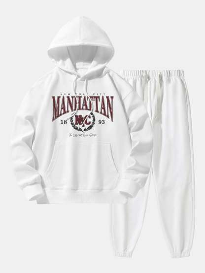 Manhattan Varsity Print Cotton Blend Hoodie & Jogger Pants-Mitchell Shoes