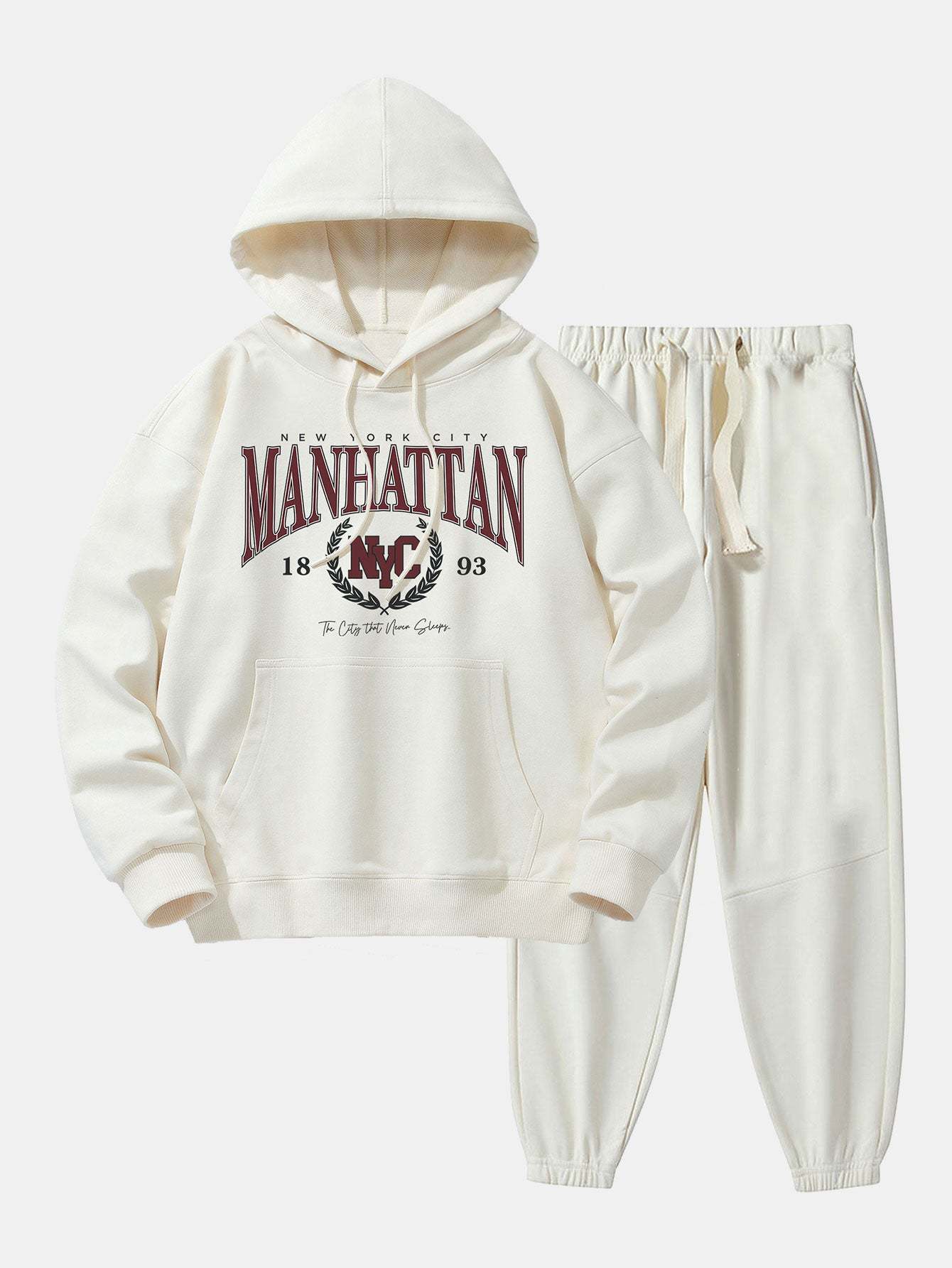 Manhattan Varsity Print Cotton Blend Hoodie & Jogger Pants-Mitchell Shoes