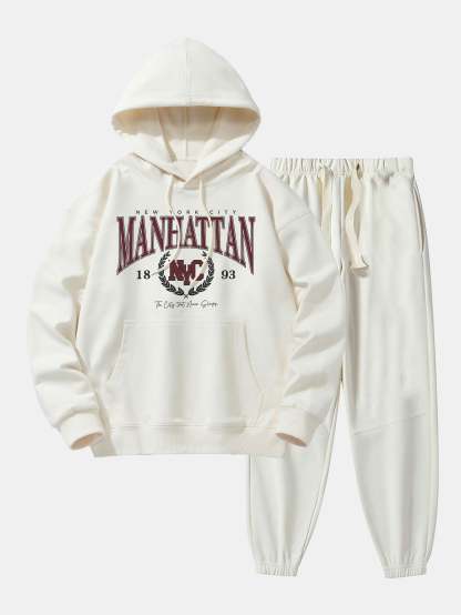 Manhattan Varsity Print Cotton Blend Hoodie & Jogger Pants-Mitchell Shoes