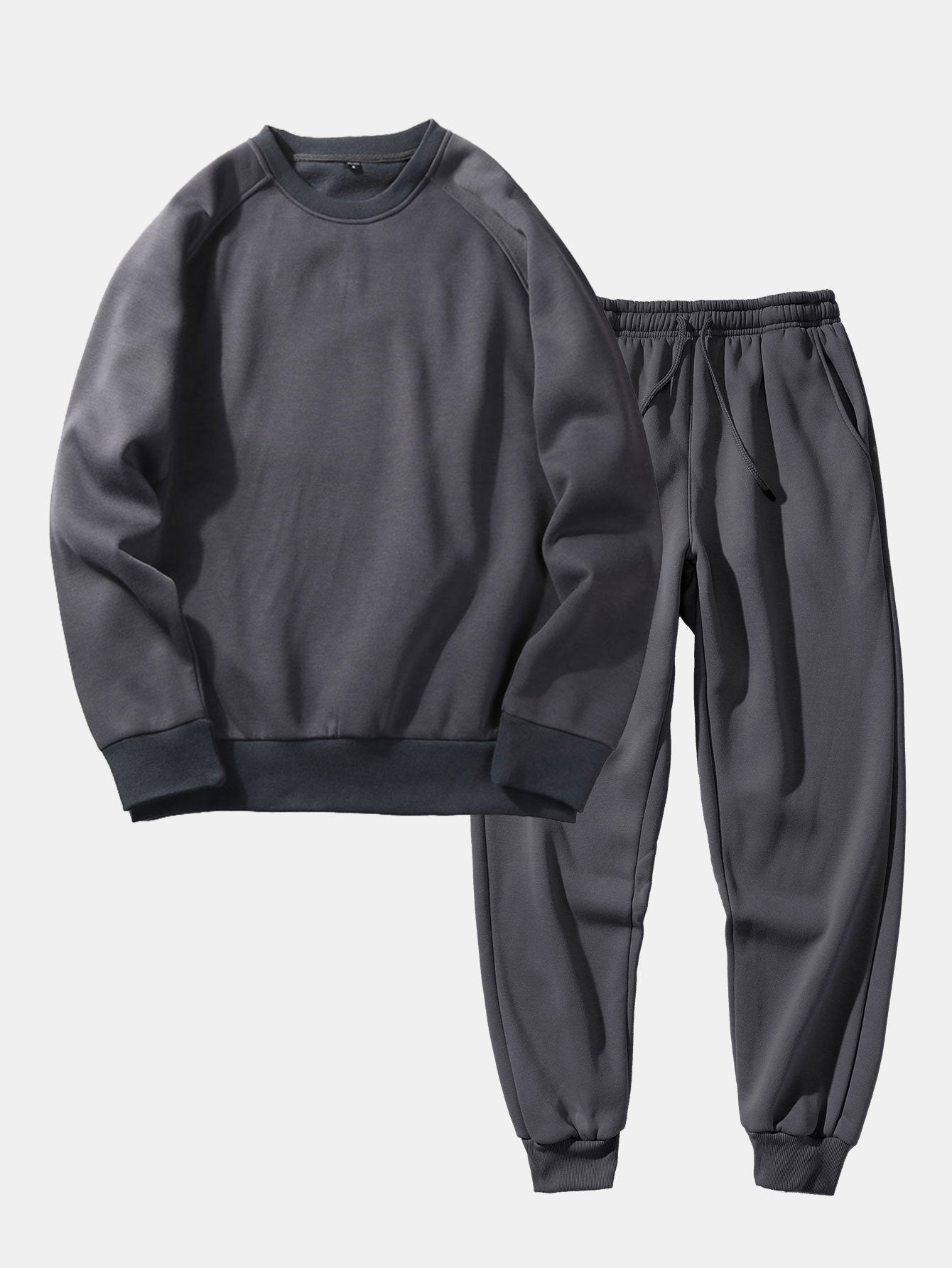 Basic Crew Neck Sweatshirt & Jogger Pants-Mitchell Shoes