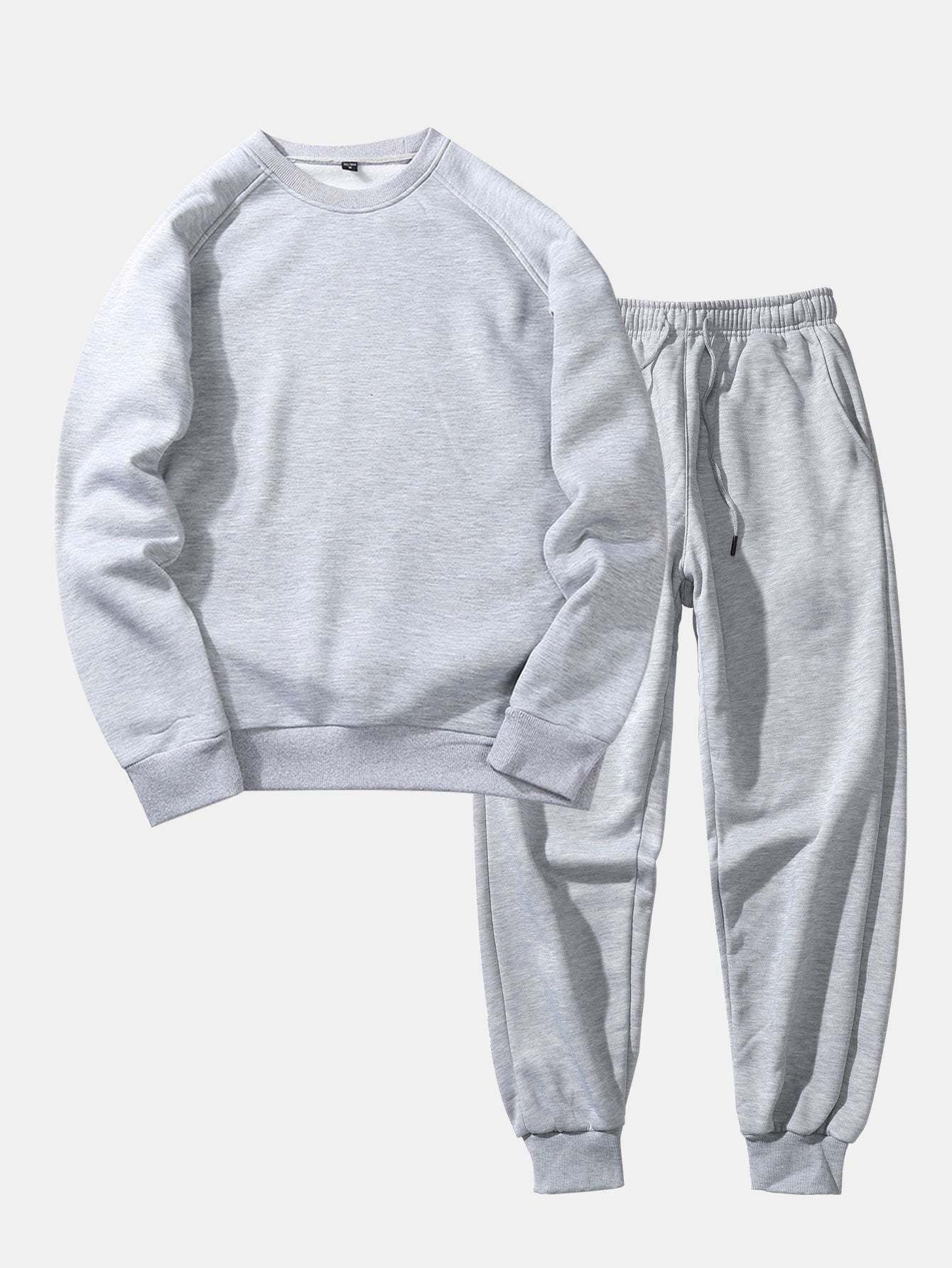 Basic Crew Neck Sweatshirt & Jogger Pants-Mitchell Shoes