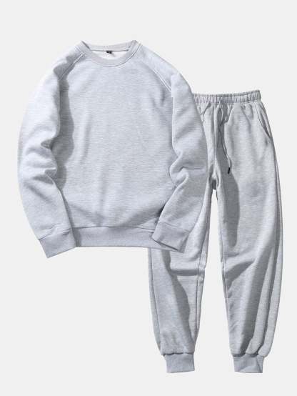Basic Crew Neck Sweatshirt & Jogger Pants-Mitchell Shoes