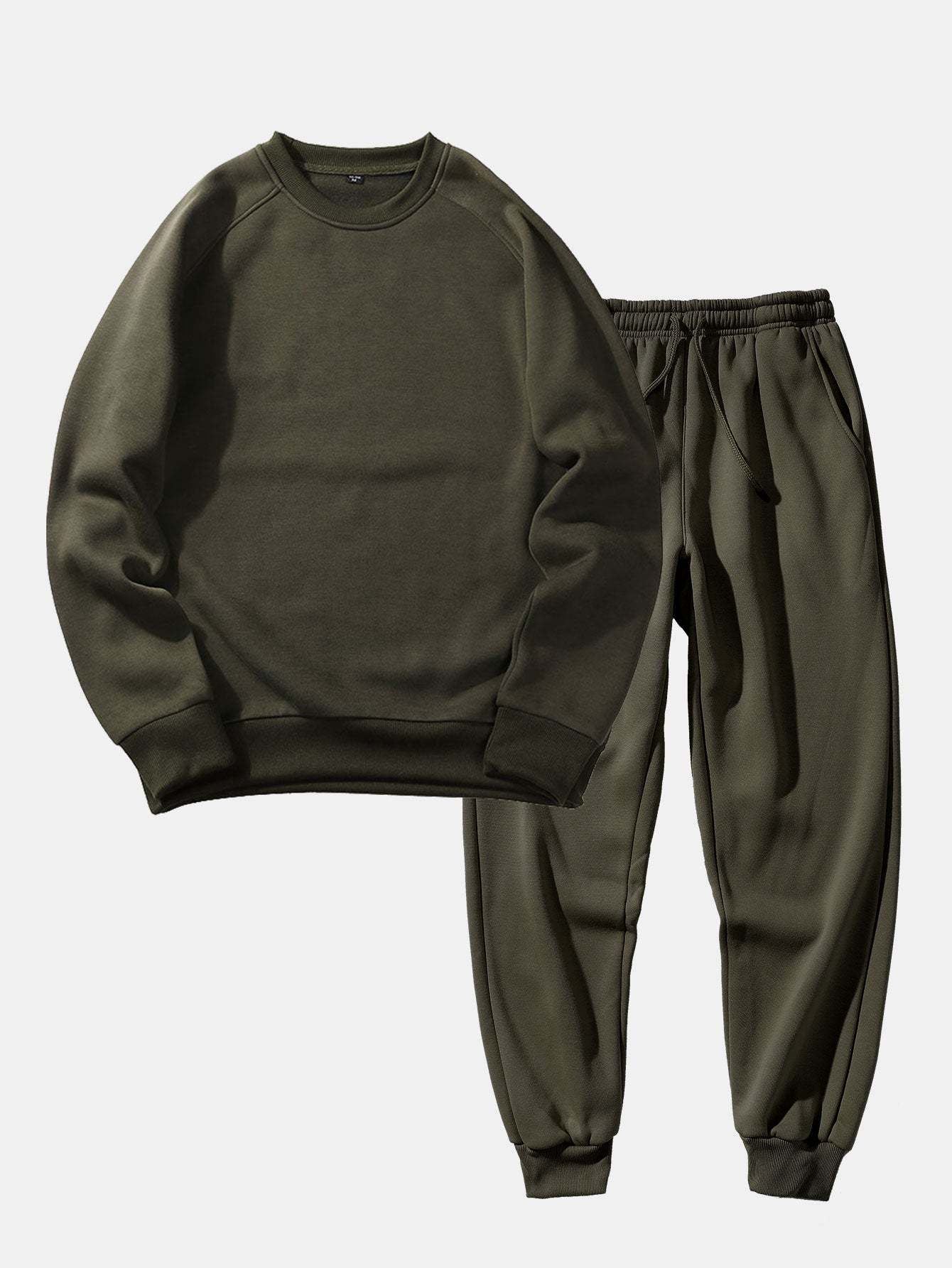 Basic Crew Neck Sweatshirt & Jogger Pants-Mitchell Shoes
