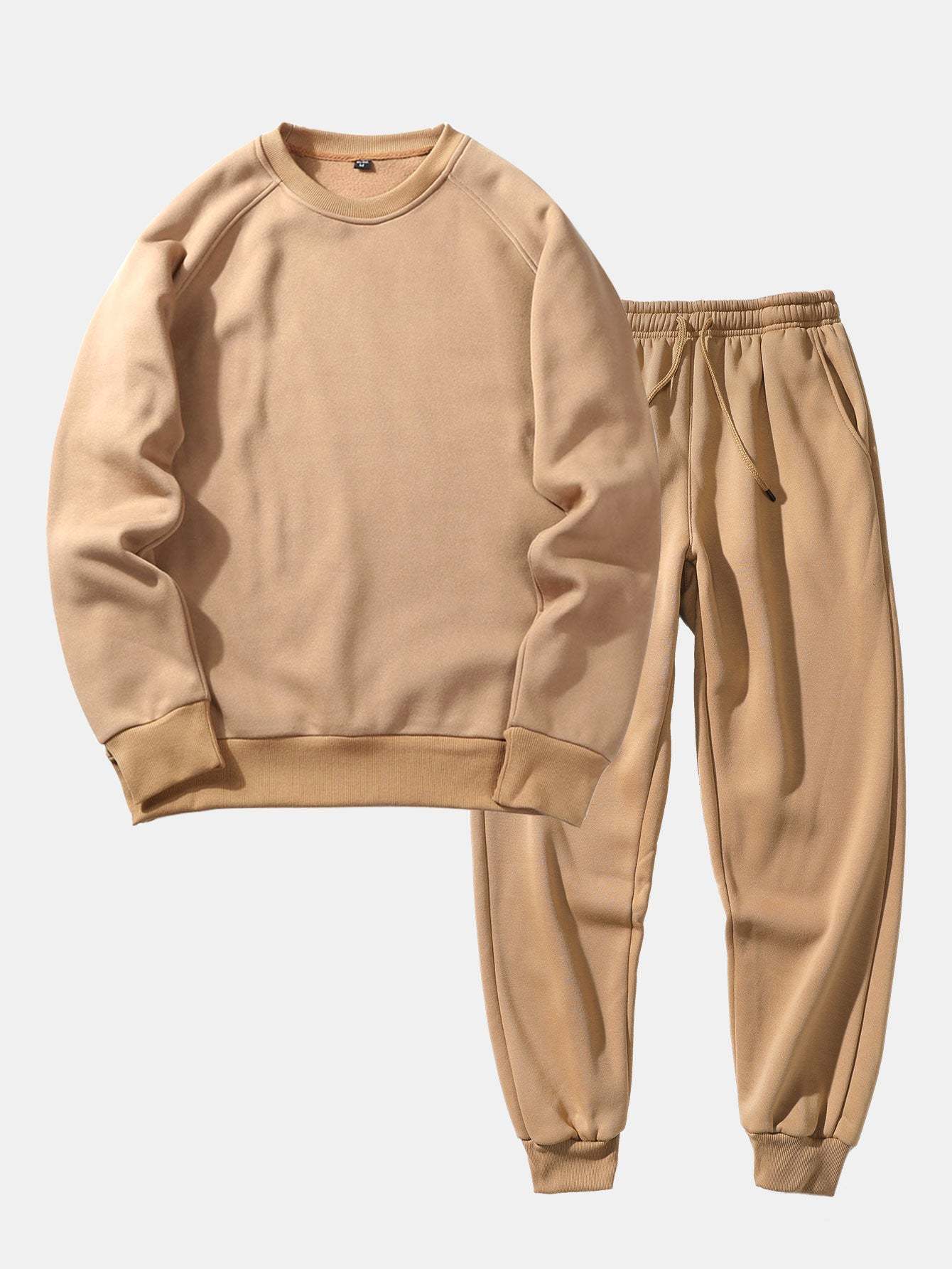 Basic Crew Neck Sweatshirt & Jogger Pants-Mitchell Shoes
