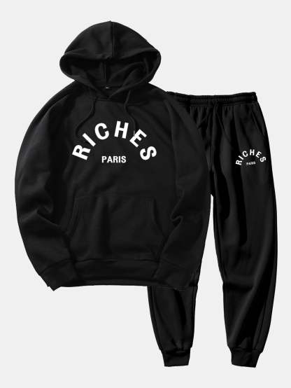 Rich Paris Print Hoodie & Jogger Pants-Mitchell Shoes