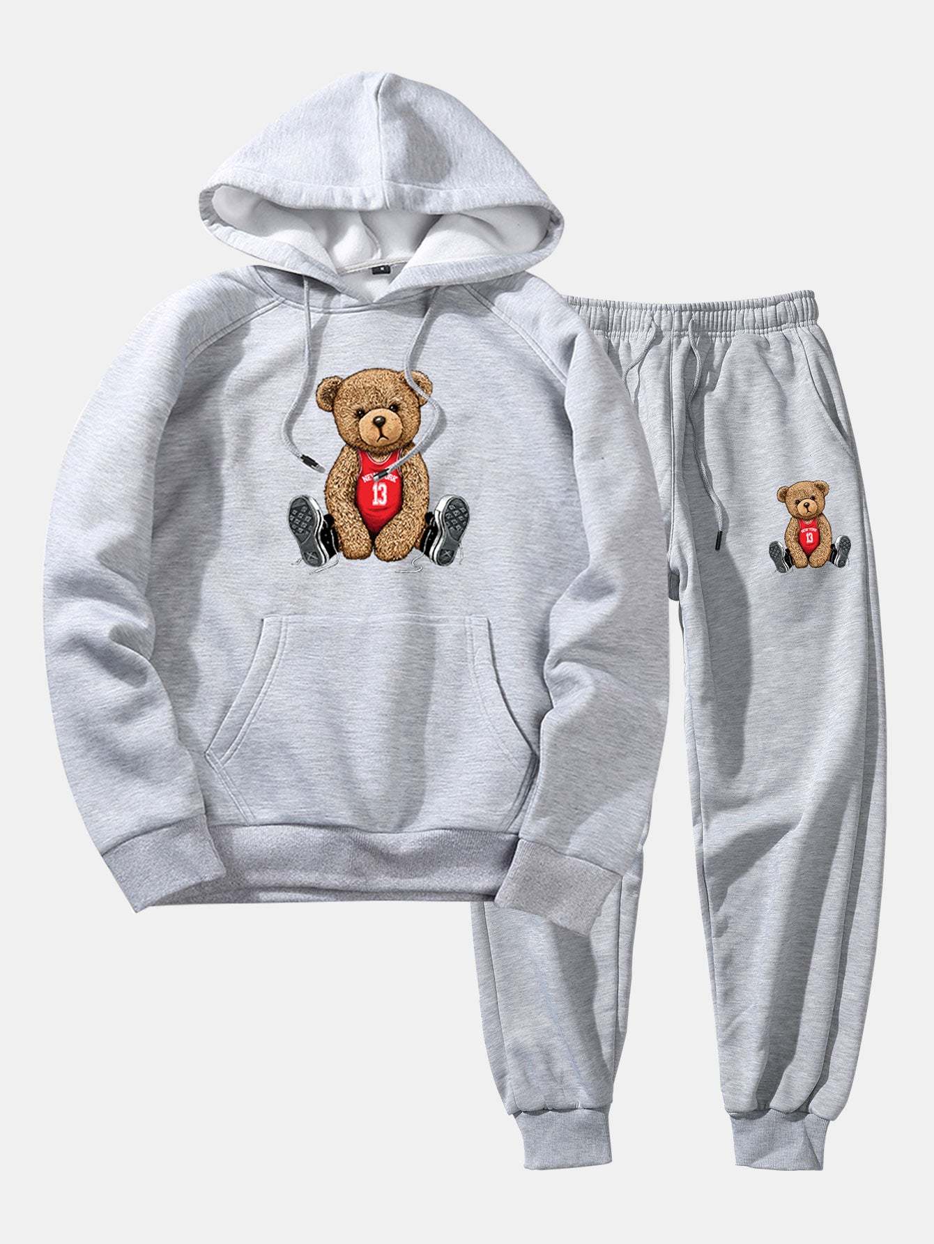 New York Bear Print Hoodie & Jogger Pants-Mitchell Shoes