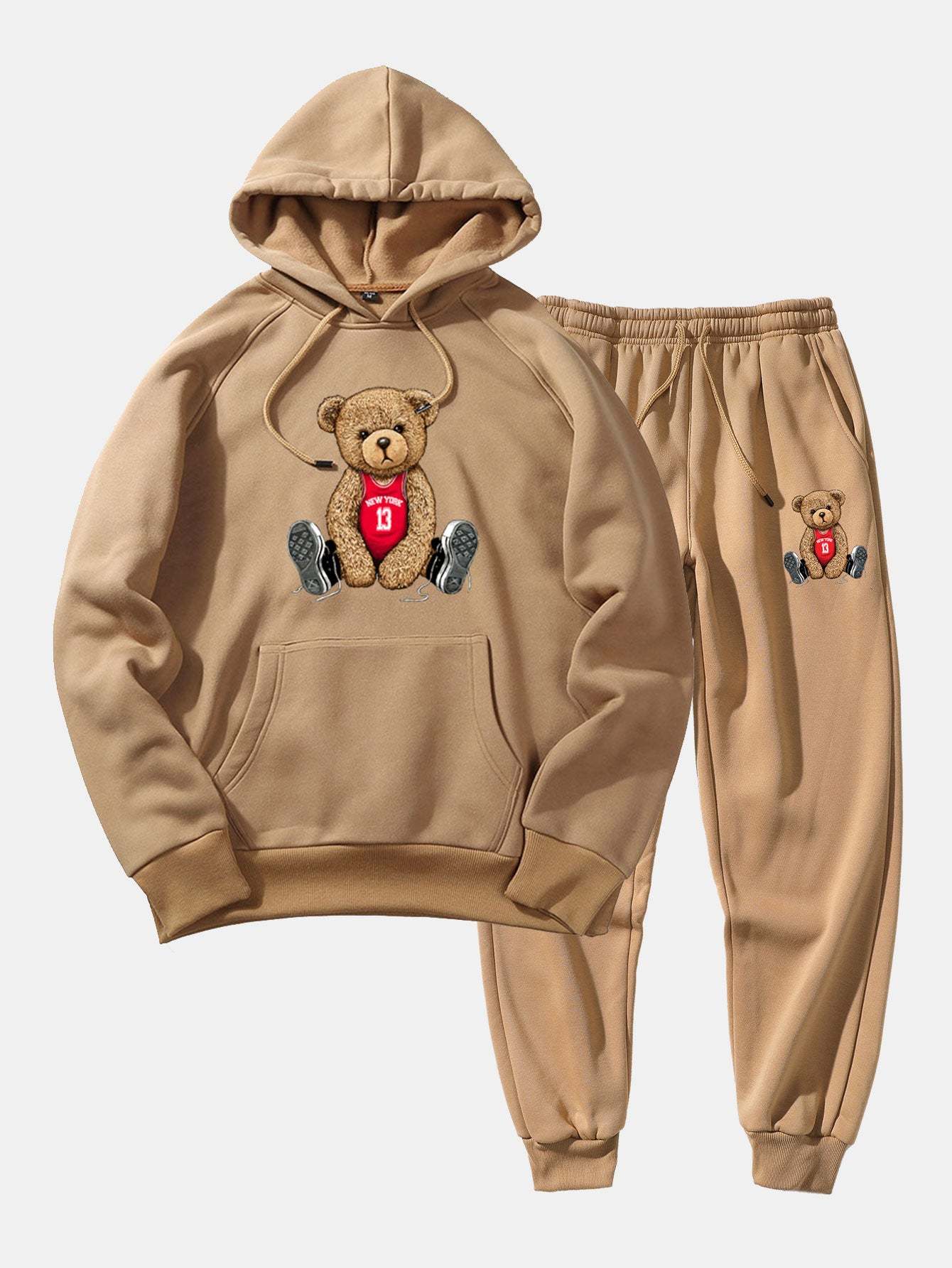 New York Bear Print Hoodie & Jogger Pants-Mitchell Shoes