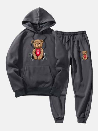 New York Bear Print Hoodie & Jogger Pants-Mitchell Shoes