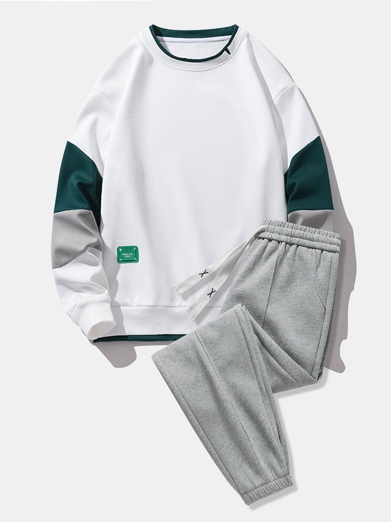 Color Block Sweatshirt & Jogger Pants With Pintuck-Mitchell Shoes