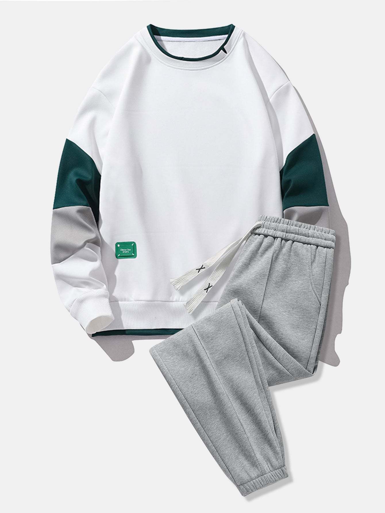 Color Block Sweatshirt & Jogger Pants With Pintuck-Mitchell Shoes