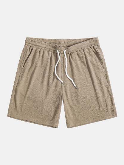 Wrinkled Textured Button Up Shirt & Shorts-Mitchell Shoes