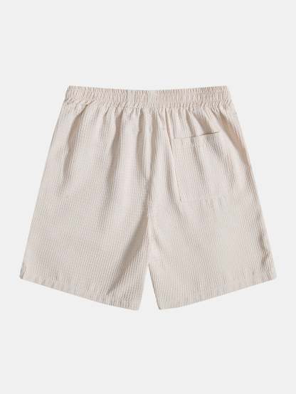 Knitted Waffle Polo Shirt & Waffle Drawstring Shorts-Mitchell Shoes