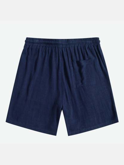 Linen Rayon Blend Button Up Shirt & Shorts-Mitchell Shoes