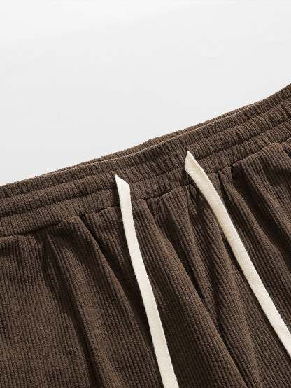 Los Angeles Print Pactchwork Raglan Hoodie & Loose Fit Corduroy Cargo Pants-Mitchell Shoes