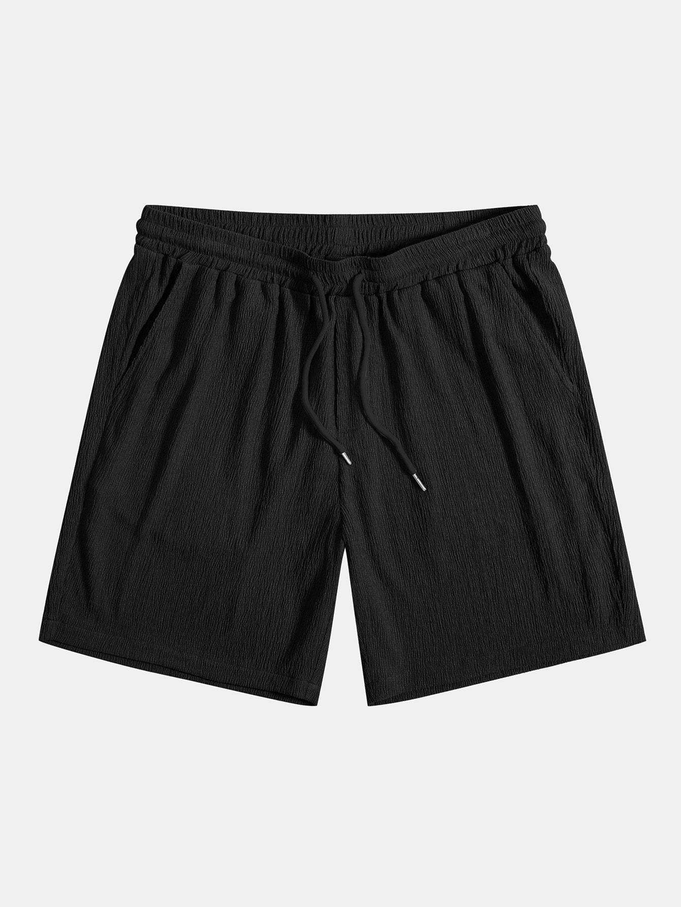 Wrinkled Textured Button Up Shirt & Shorts-Mitchell Shoes