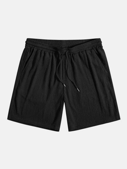 Wrinkled Textured Button Up Shirt & Shorts-Mitchell Shoes