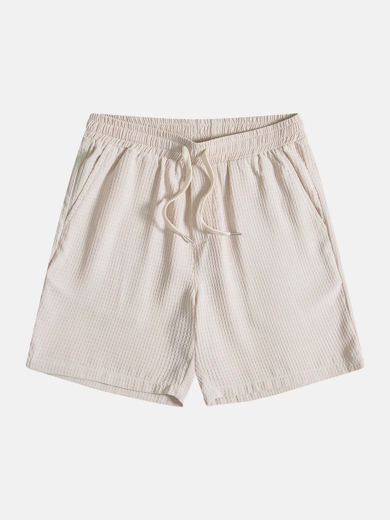 Knitted Waffle Polo Shirt & Waffle Drawstring Shorts-Mitchell Shoes