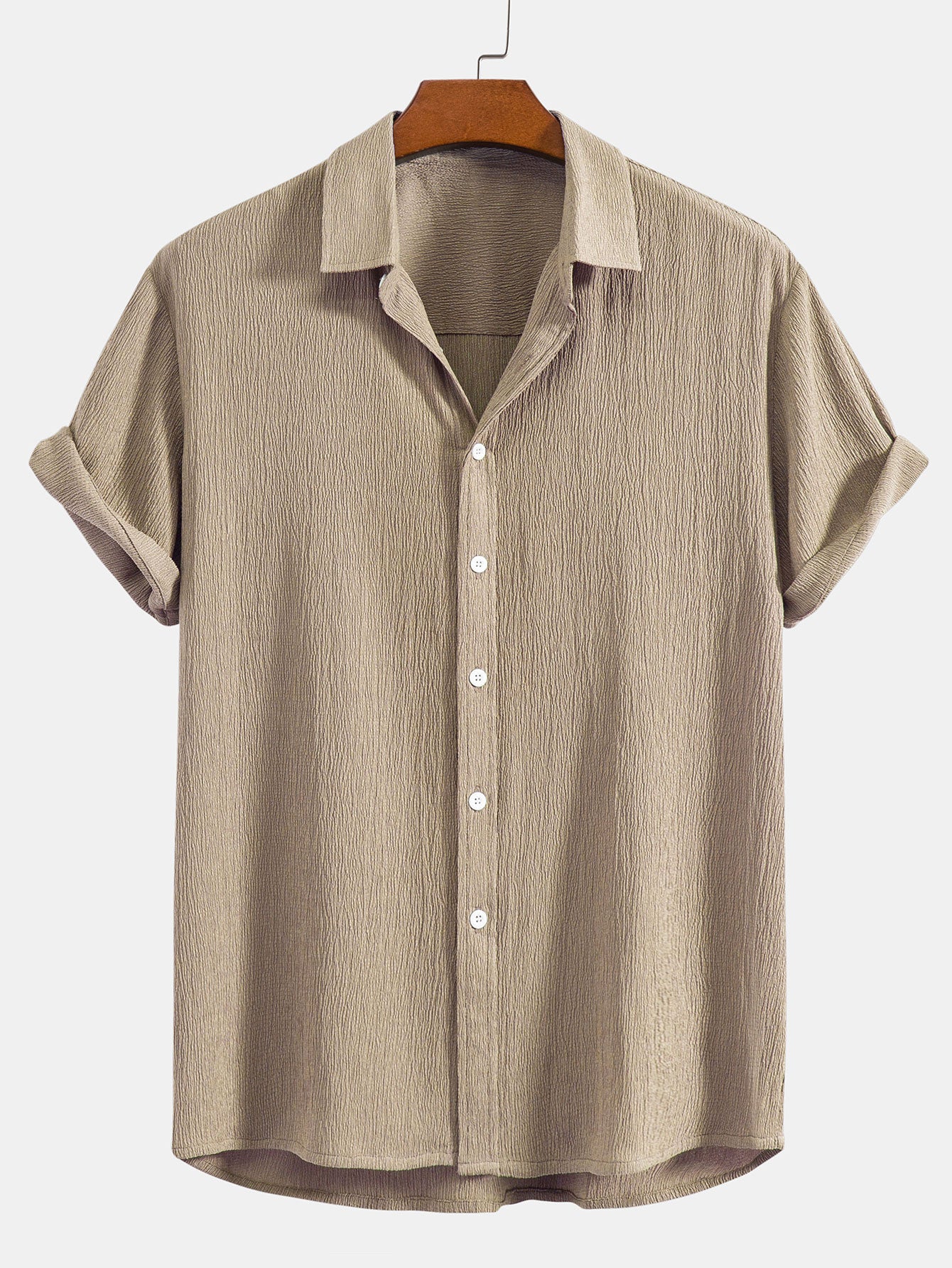 Wrinkled Textured Button Up Shirt-Mitchell Shoes
