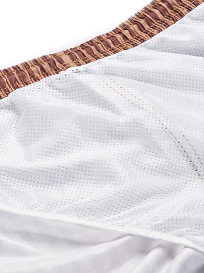 Short Sleeve Geometry Textured Cuban Shirt & Striped Swim Shorts-Mitchell Shoes