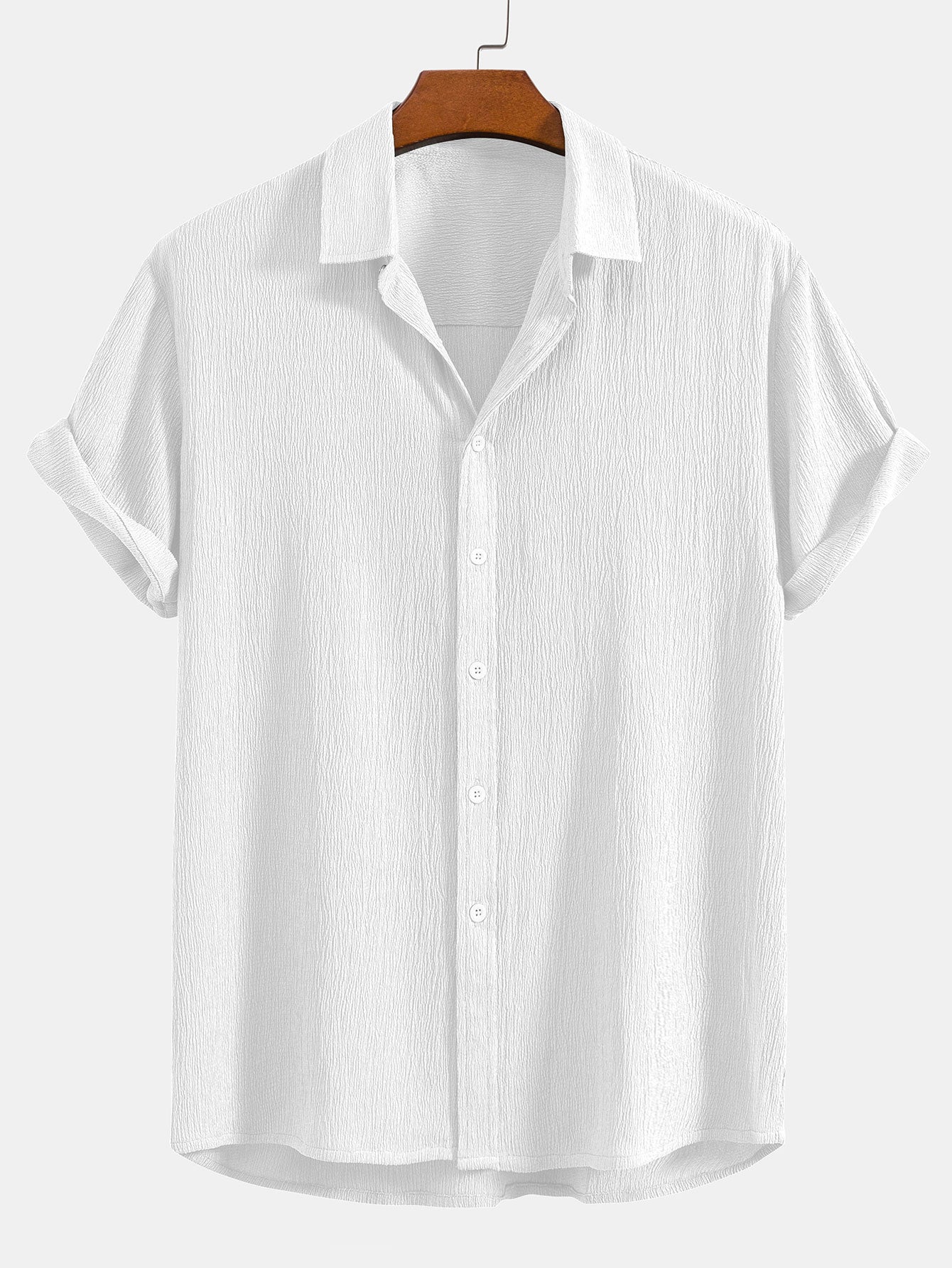 Wrinkled Textured Button Up Shirt-Mitchell Shoes
