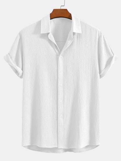 Wrinkled Textured Button Up Shirt-Mitchell Shoes