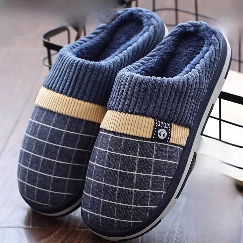 Men’s CozyGrip Fur-Lined Anti-Slip Winter Slippers