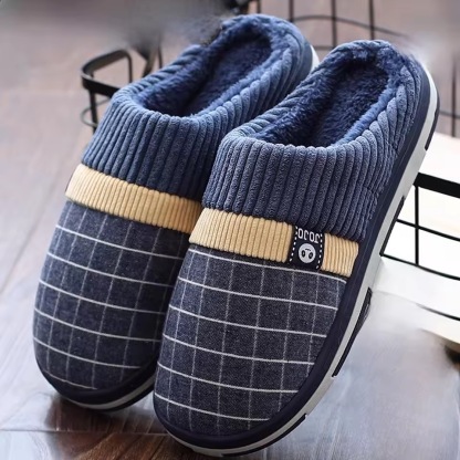 Men’s CozyGrip Fur-Lined Anti-Slip Winter Slippers