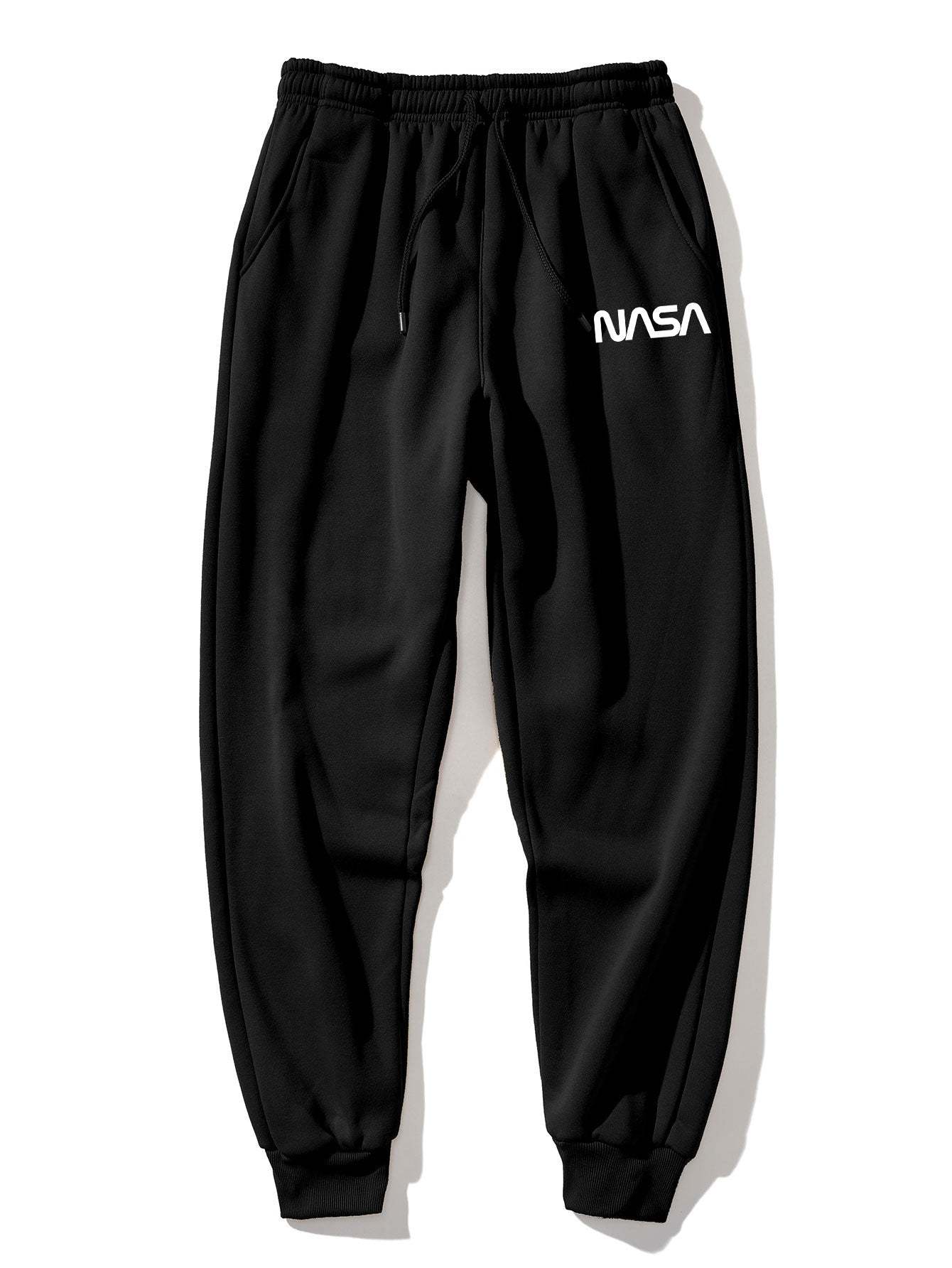 NASA Bear Print Raglan Sleeves Sweatshirt & NASA Print Jogger Pants-Mitchell Shoes