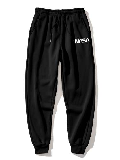 NASA Bear Print Raglan Sleeves Sweatshirt & NASA Print Jogger Pants-Mitchell Shoes