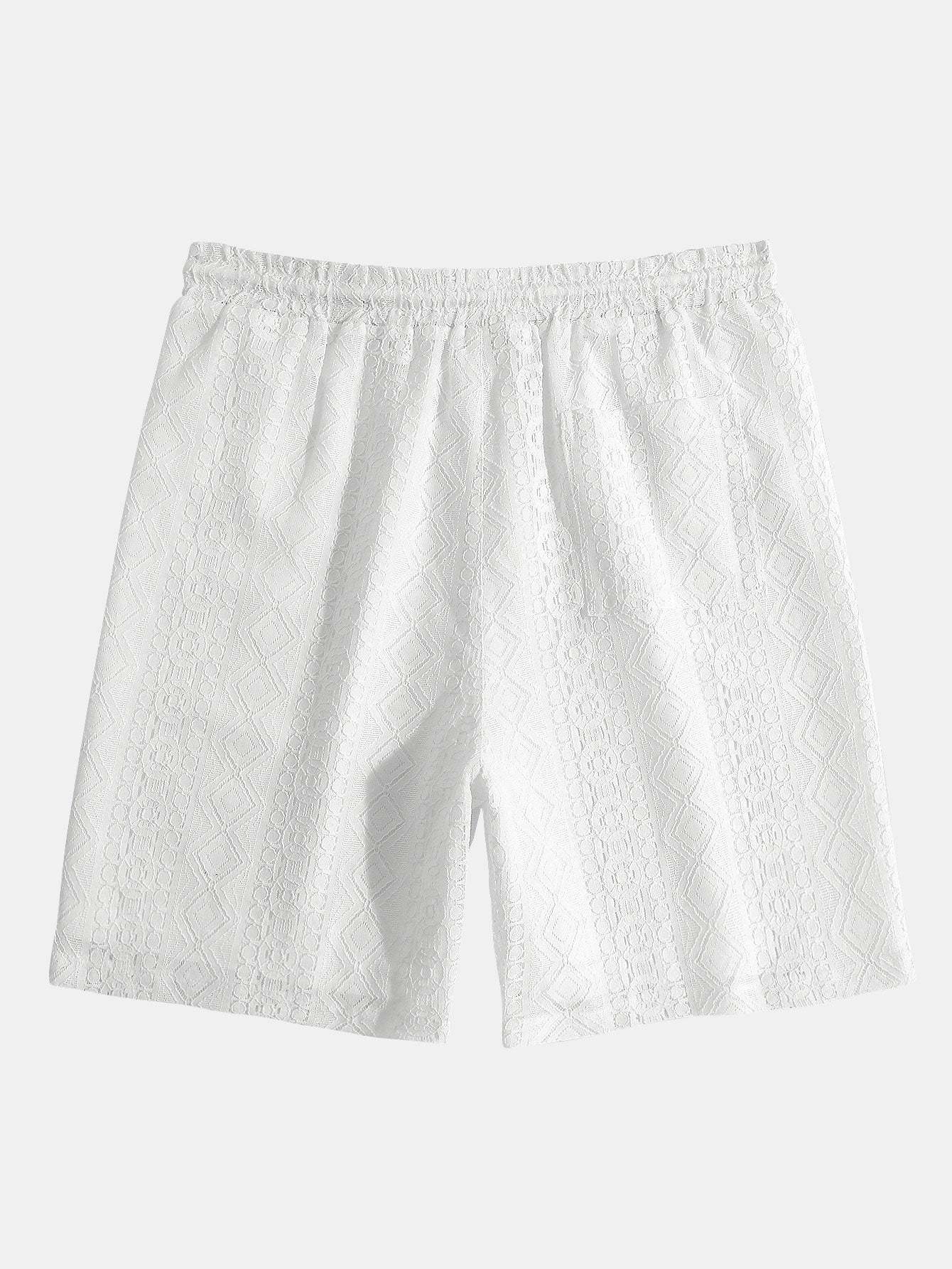 Geometry Textured Cuban Shirt & Shorts-Mitchell Shoes