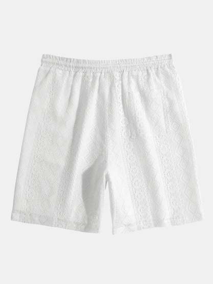 Geometry Textured Cuban Shirt & Shorts-Mitchell Shoes