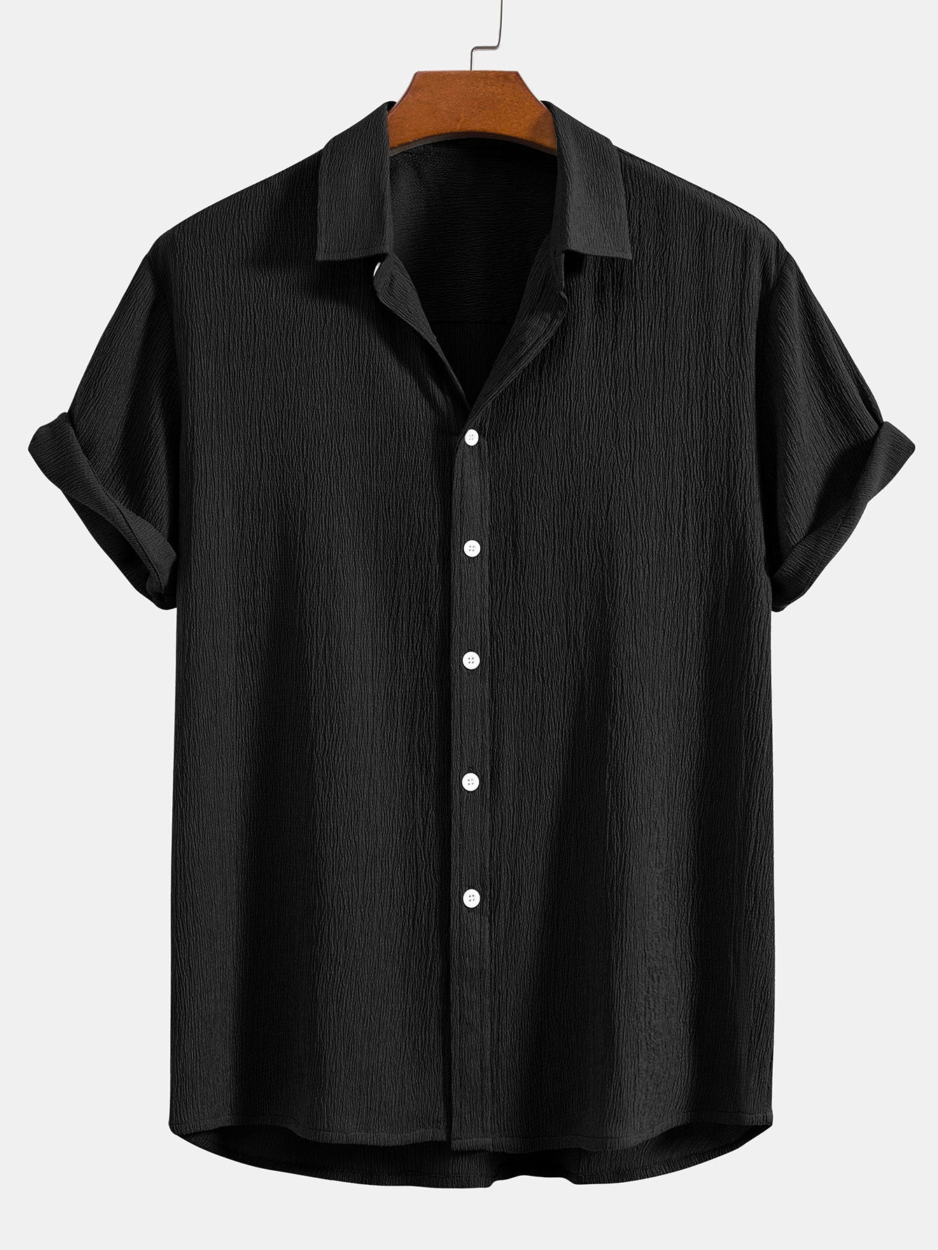 Wrinkled Textured Button Up Shirt-Mitchell Shoes