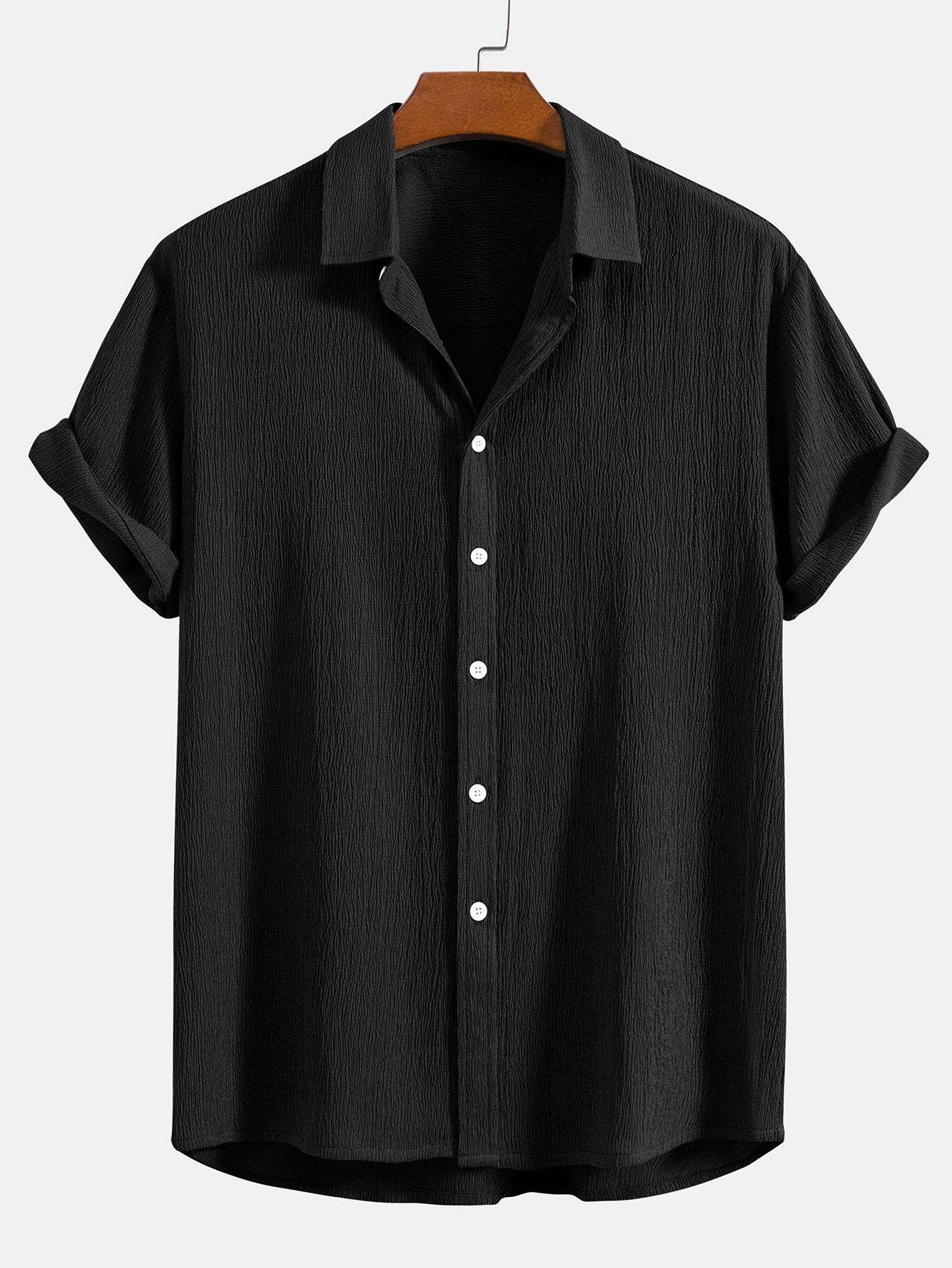 Wrinkled Textured Button Up Shirt-Mitchell Shoes