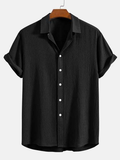 Wrinkled Textured Button Up Shirt-Mitchell Shoes
