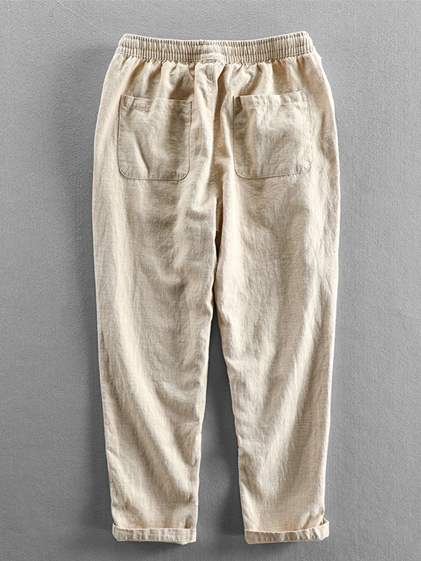 Palm Tree Print Button Up Shirt & Linen Cotton Blend Cropped Pants-Mitchell Shoes