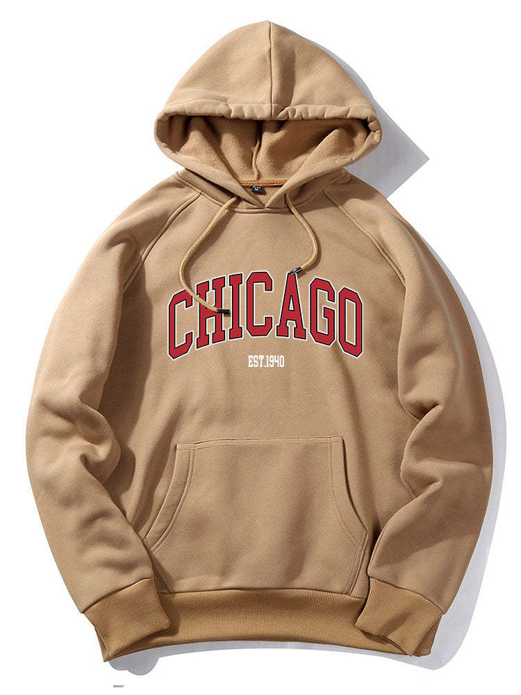 Chicago Letter Print Hoodie & Jogger Pants-Mitchell Shoes