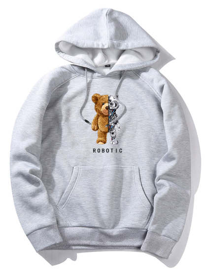 Robot Bear Graphic Hoodies & Jogger Pants-Mitchell Shoes