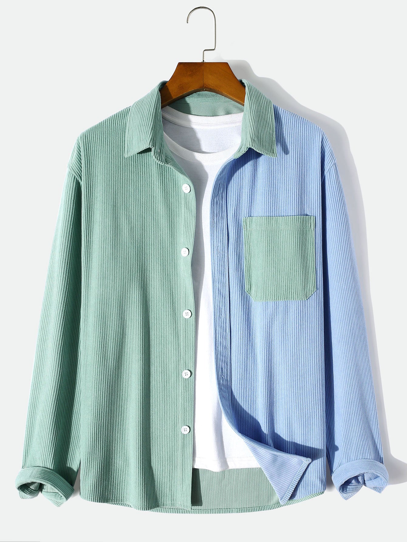 Long Sleeve Two Tone Corduroy Overshirt & Corduroy Cargo Pants-Mitchell Shoes