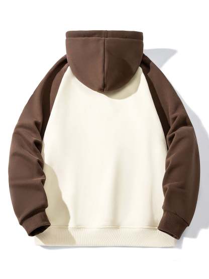 Los Angeles Print Pactchwork Raglan Hoodie & Loose Fit Corduroy Cargo Pants-Mitchell Shoes