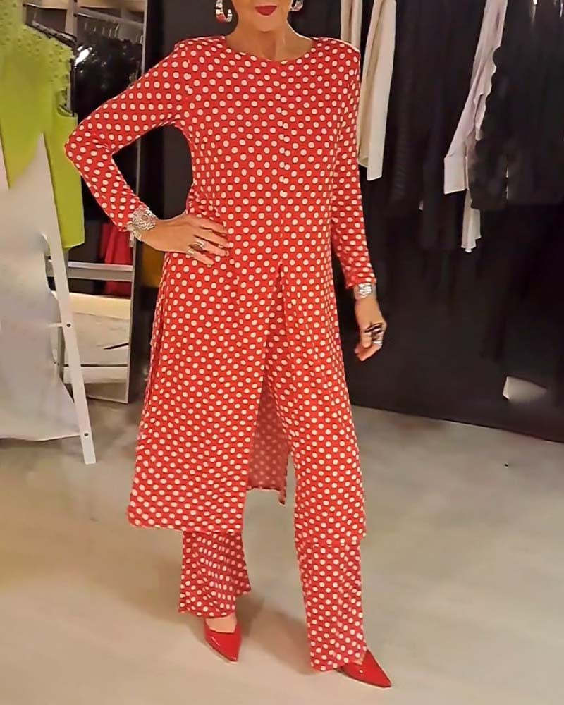 📦📦LAST DAY SAVE 49% ⏰Elegant polka dot slit suit