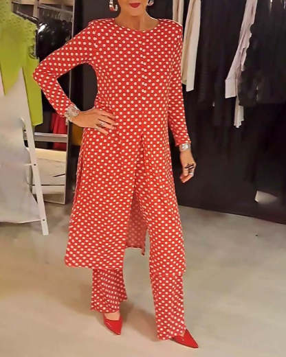 📦📦LAST DAY SAVE 49% ⏰Elegant polka dot slit suit