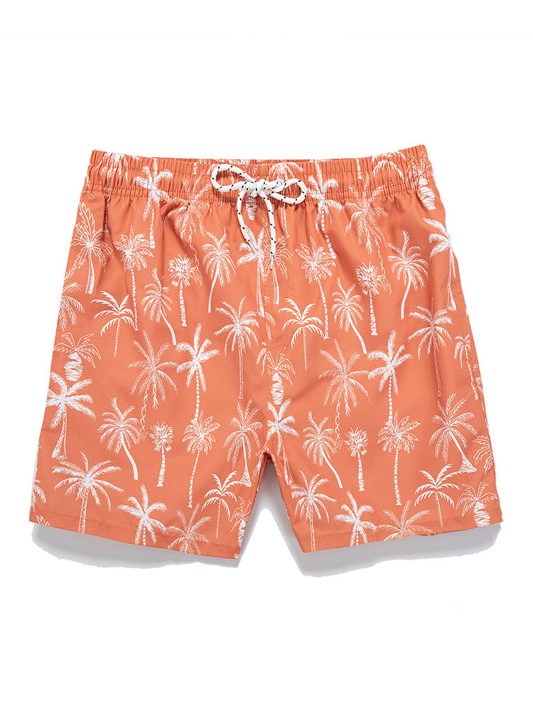 Skeleton On Vacation Graphic T-Shirts & Palm Tree Print Swim Shorts-Mitchell Shoes