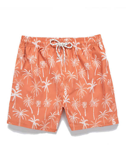 Skeleton On Vacation Graphic T-Shirts & Palm Tree Print Swim Shorts-Mitchell Shoes