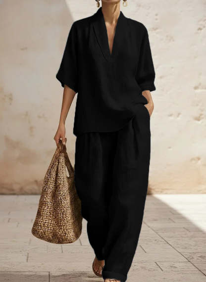🎁New Arrivals🔥 Women's Casual Cozy Minimalist Linen Two-piece Set