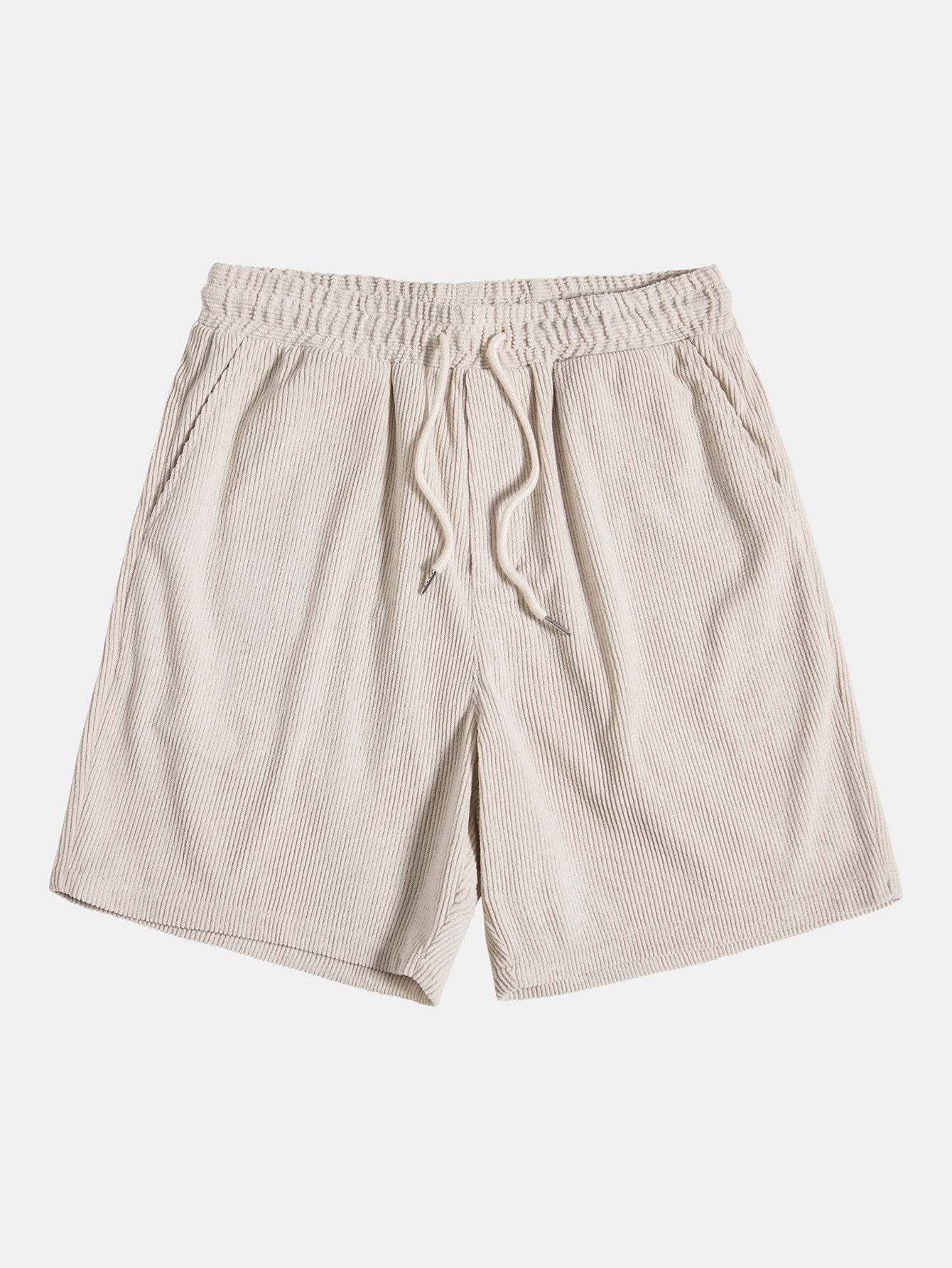 Long Sleeve Polo Collar Corduroy Shirt & Shorts-Mitchell Shoes