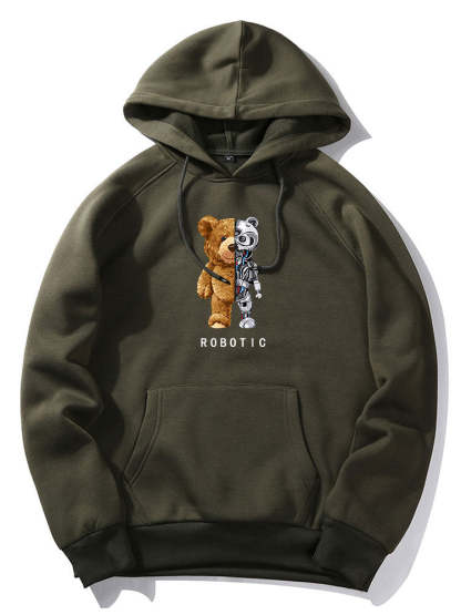 Robot Bear Graphic Hoodies & Jogger Pants-Mitchell Shoes