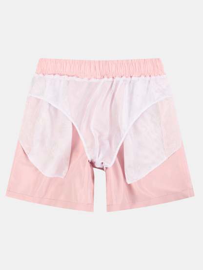 Striped Stand Collar Shirt & Swim Shorts-Mitchell Shoes