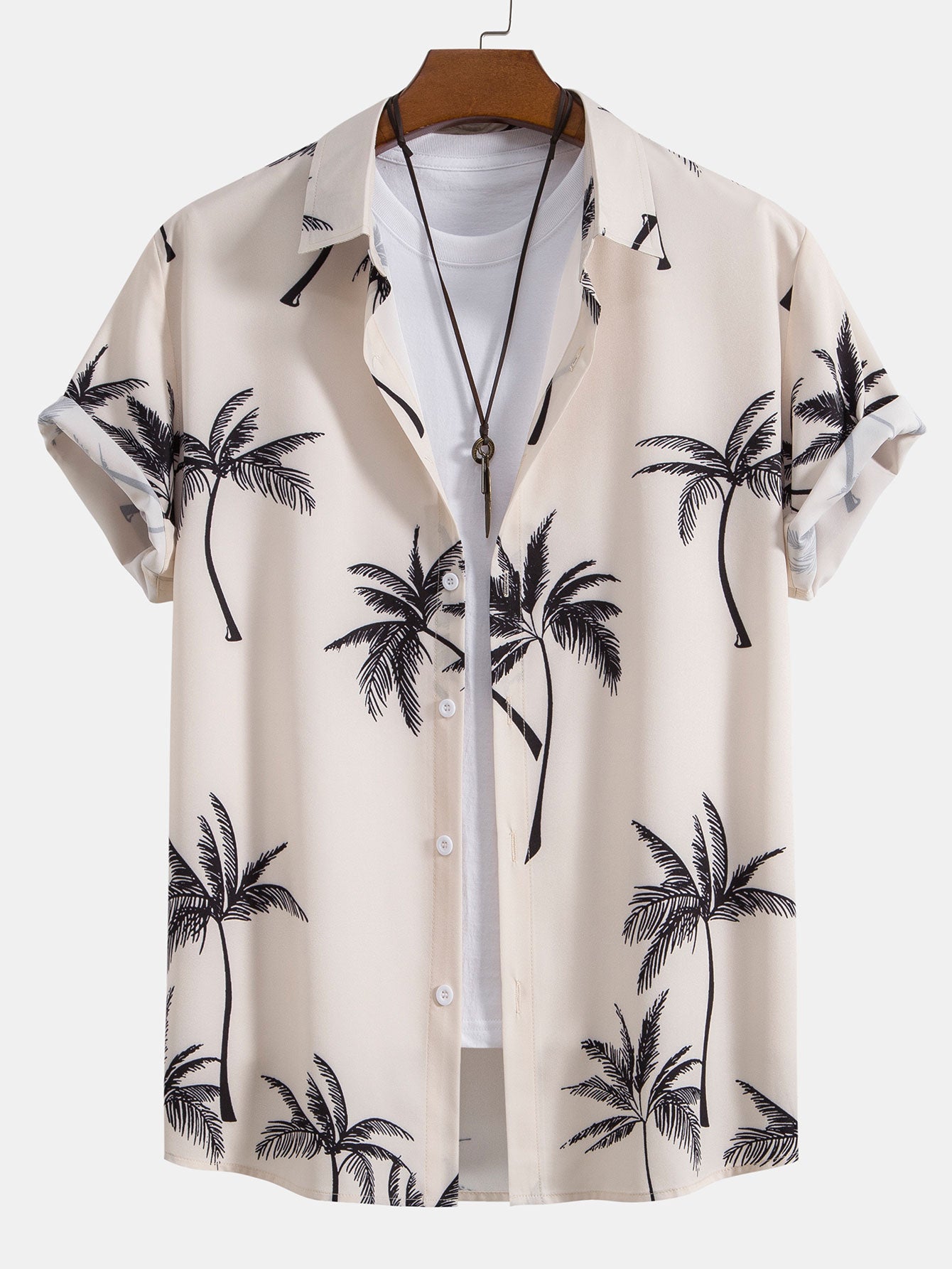 Palm Tree Print Button Up Shirt-Mitchell Shoes