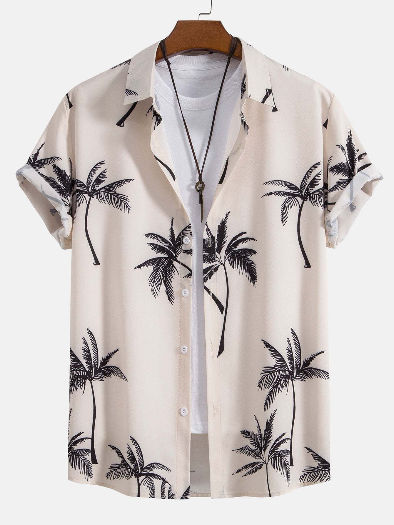 Palm Tree Print Button Up Shirt-Mitchell Shoes